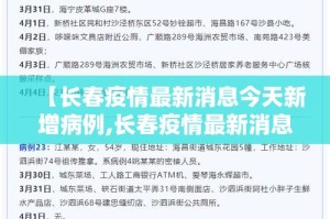 【长春疫情最新消息今天新增病例,长春疫情最新消息今天新增病例轨迹】