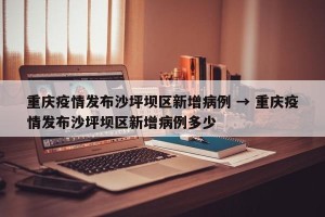 重庆疫情发布沙坪坝区新增病例 → 重庆疫情发布沙坪坝区新增病例多少