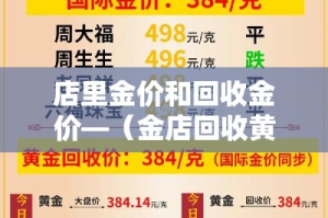 店里金价和回收金价—（金店回收黄金和卖出去价格都一样吗）