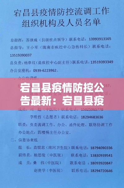 宕昌县疫情防控公告最新:宕昌县疫情情况 宕昌县疫情防控公告最新:宕昌县疫情情况