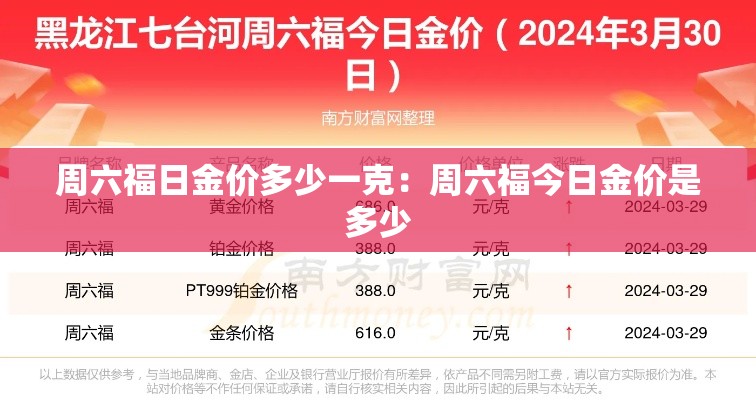 周六福日金价多少一克:周六福今日金价是多少 周六福日金价多少一克:周六福今日金价是多少