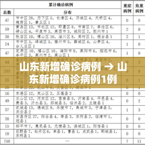 山东新增确诊病例 → 山东新增确诊病例1例 山东新增确诊病例 → 山东新增确诊病例1例