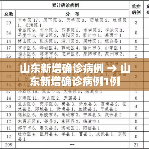 山东新增确诊病例 → 山东新增确诊病例1例 山东新增确诊病例 → 山东新增确诊病例1例