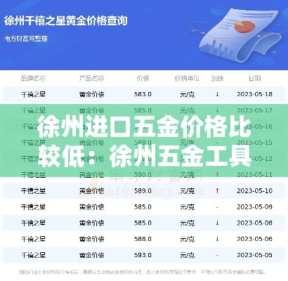 徐州进口五金价格比较低：徐州五金工具批发市场