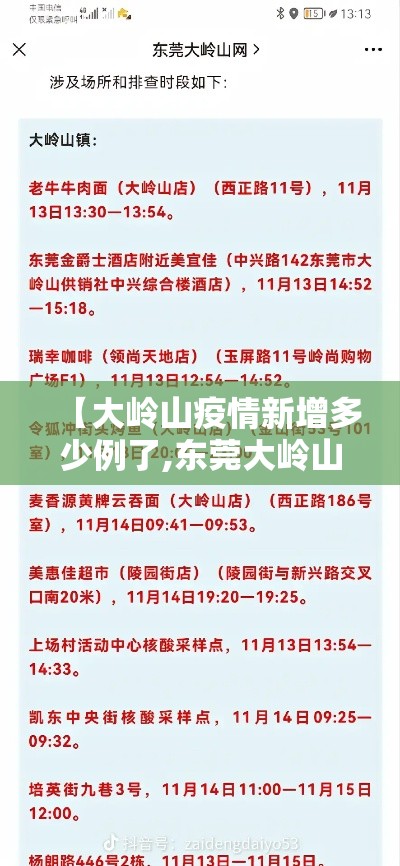 【大岭山疫情新增多少例了,东莞大岭山有多少例新型肺炎】 【大岭山疫情新增多少例了,东莞大岭山有多少例新型肺炎】