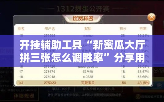 开挂辅助工具“新蜜瓜大厅拼三张怎么调胜率”分享用挂教程