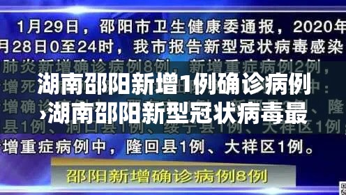 湖南邵阳新增1例确诊病例›湖南邵阳新型冠状病毒最新消息 湖南邵阳新增1例确诊病例›湖南邵阳新型冠状病毒最新消息