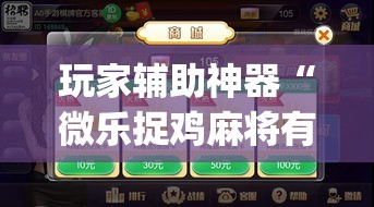玩家辅助神器“微乐捉鸡麻将有挂吗”(作弊)辅助透视教程