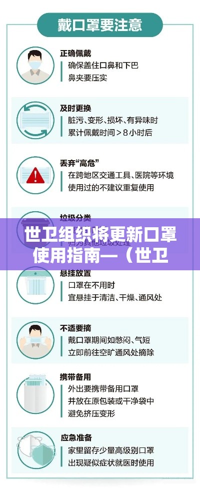 世卫组织将更新口罩使用指南—（世卫组织口罩建议）