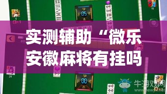 实测辅助“微乐安徽麻将有挂吗”专业师傅带你一起了解(确实有挂