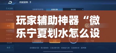 玩家辅助神器“微乐宁夏划水怎么设置才能赢”科技辅助神器手机版