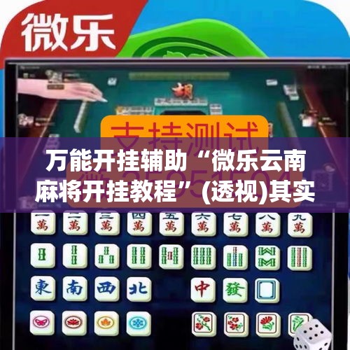 万能开挂辅助“微乐云南麻将开挂教程”(透视)其实确实有挂