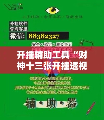 开挂辅助工具“财神十三张开挂透视软件”科技辅助神器手机版