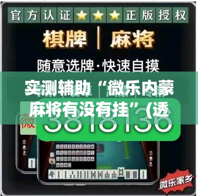实测辅助“微乐内蒙麻将有没有挂”(透视)其实确实有挂