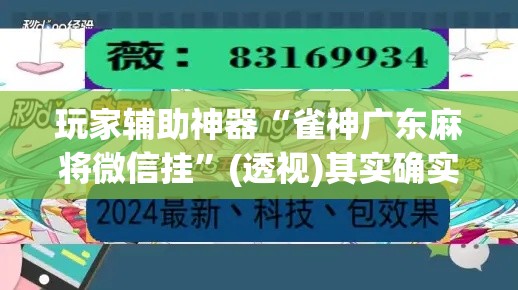 玩家辅助神器“雀神广东麻将微信挂”(透视)其实确实有挂
