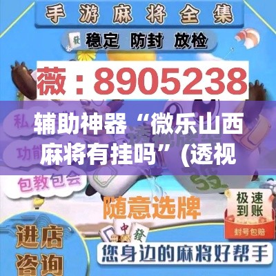 辅助神器“微乐山西麻将有挂吗”(透视)其实确实有挂