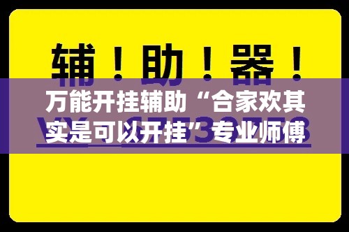万能开挂辅助“合家欢其实是可以开挂	”专业师傅带你一起了解(确实有挂