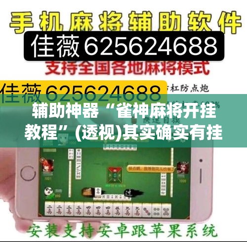 辅助神器“雀神麻将开挂教程”(透视)其实确实有挂