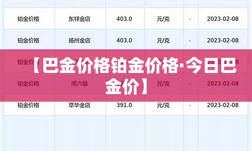【巴金价格铂金价格·今日巴金价】 【巴金价格铂金价格·今日巴金价】