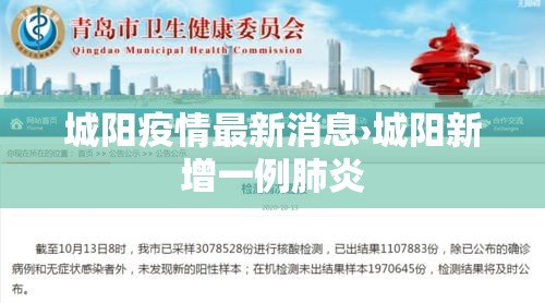 城阳疫情最新消息›城阳新增一例肺炎