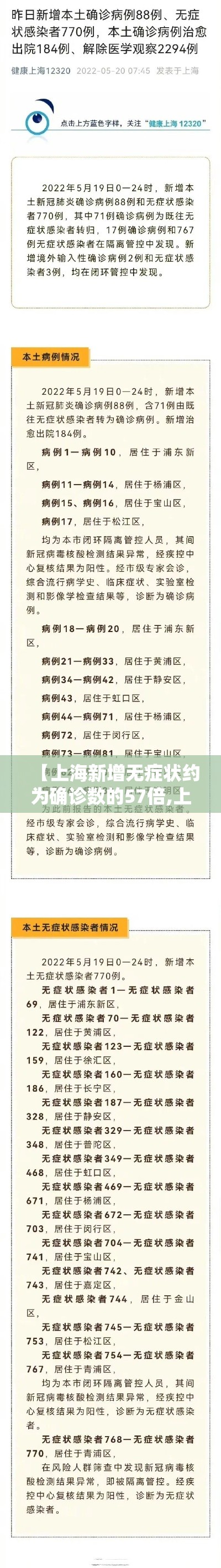 【上海新增无症状约为确诊数的57倍,上海疫情无症状感染者】 【上海新增无症状约为确诊数的57倍,上海疫情无症状感染者】
